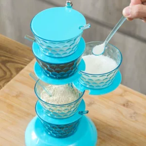 Douyin rotating seasoning box three-dimensional seasoning box kitchen seasoning rack combination salt shaker kitchen supplies household collection