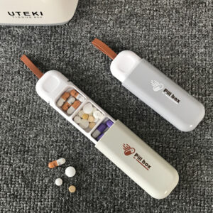 Portable small pill box, pill storage box, mini small portable medicine pill compartment box