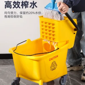 Water truck mop bucket pressure water squeeze bucket mopping bucket hand-washable hotel cleaning truck wash mop mop tussar water truck