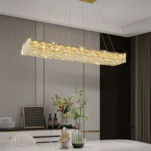 Designer long restaurant chandelier light luxury high-end crystal chandelier 2023 new dining table dining room bar chandelier