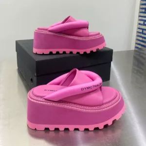 high-end 2024 summer new style genuine leather pink platform sandals