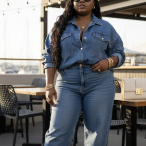 2 piece jeans outfit for slim and curvy