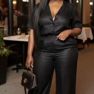 2 pieces Linen Outfit Shirt and Palazzo Pants