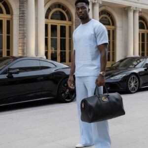 2 pieces Linen men outfits top and pants