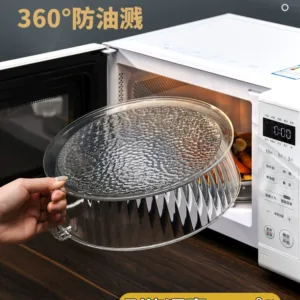 Microwave oven oil-proof cover, high temperature resistant splash-proof cover, kitchen hot dish cover, microwave oven heating insulation cover, multi-layer can be stacked