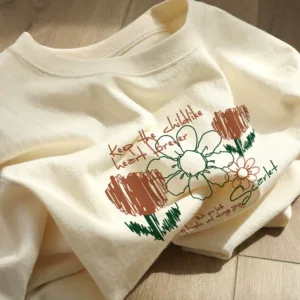 2023 summer new American retro t-shirt for women loose and slim ins niche design top short-sleeved for women