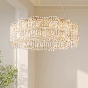 French light luxury crystal chandelier living room lamp modern simple atmosphere luxury high-end villa lamp 2023 new style