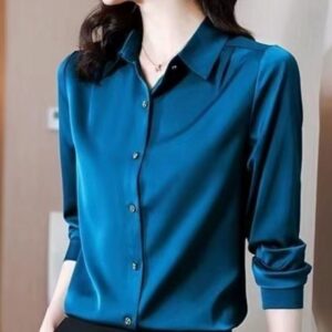 100% Wrinkle-Resistant, Iron-Free, High-Grade Mulberry Silk Long-Sleeve Shirt, New Style, Stain-Resistant, Cooling Feel, Perfect for Weddings and Business Events