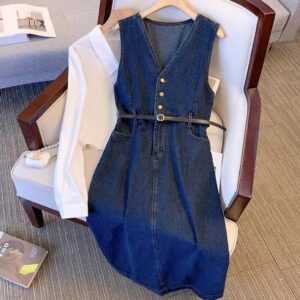 Women's Denim Suit Skirt Set, 2023 Autumn New Style, Hong Kong Style Retro Chic Niche Design, High-End Two-Piece Set